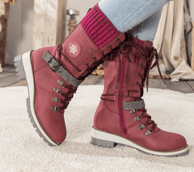 Women's Lace-Up Buckle Boots