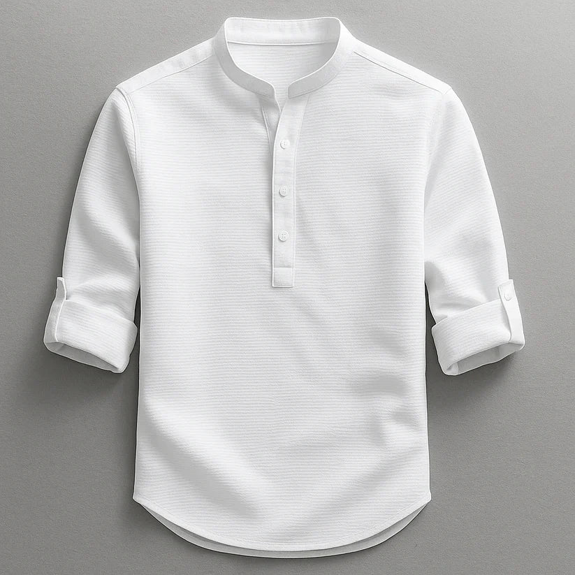 Men's Textured Henley Shirt