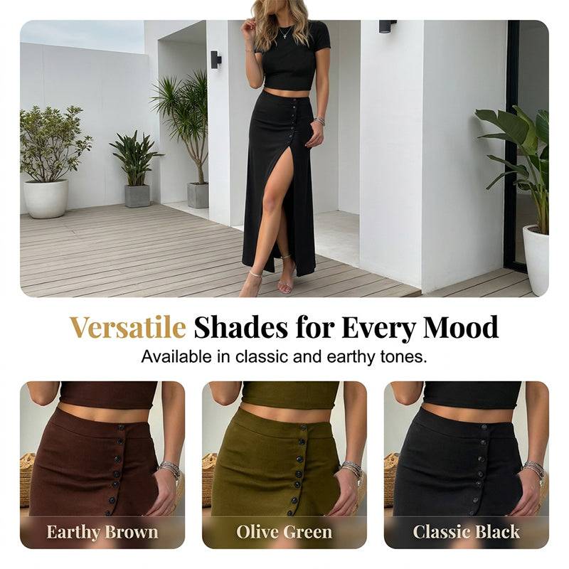 Women's Crop Top & High Slit Skirt Set