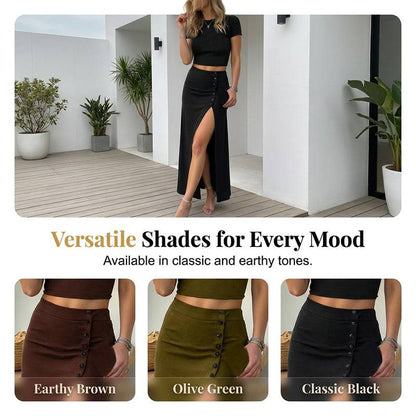 Women's Crop Top & High Slit Skirt Set