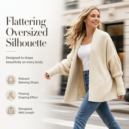 Women's Oversized Batwing Knit Cardigan