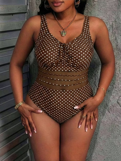Women's Polka Dot One-Piece Swimsuit