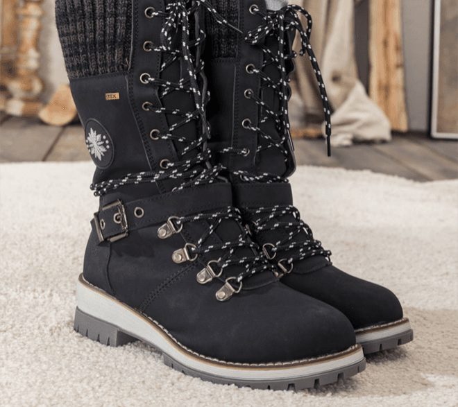 Women's Lace-Up Buckle Boots