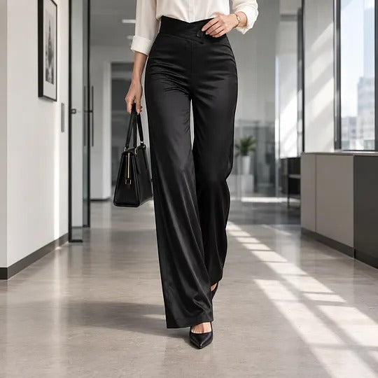 Women's High-Waisted Wide-Leg Pants