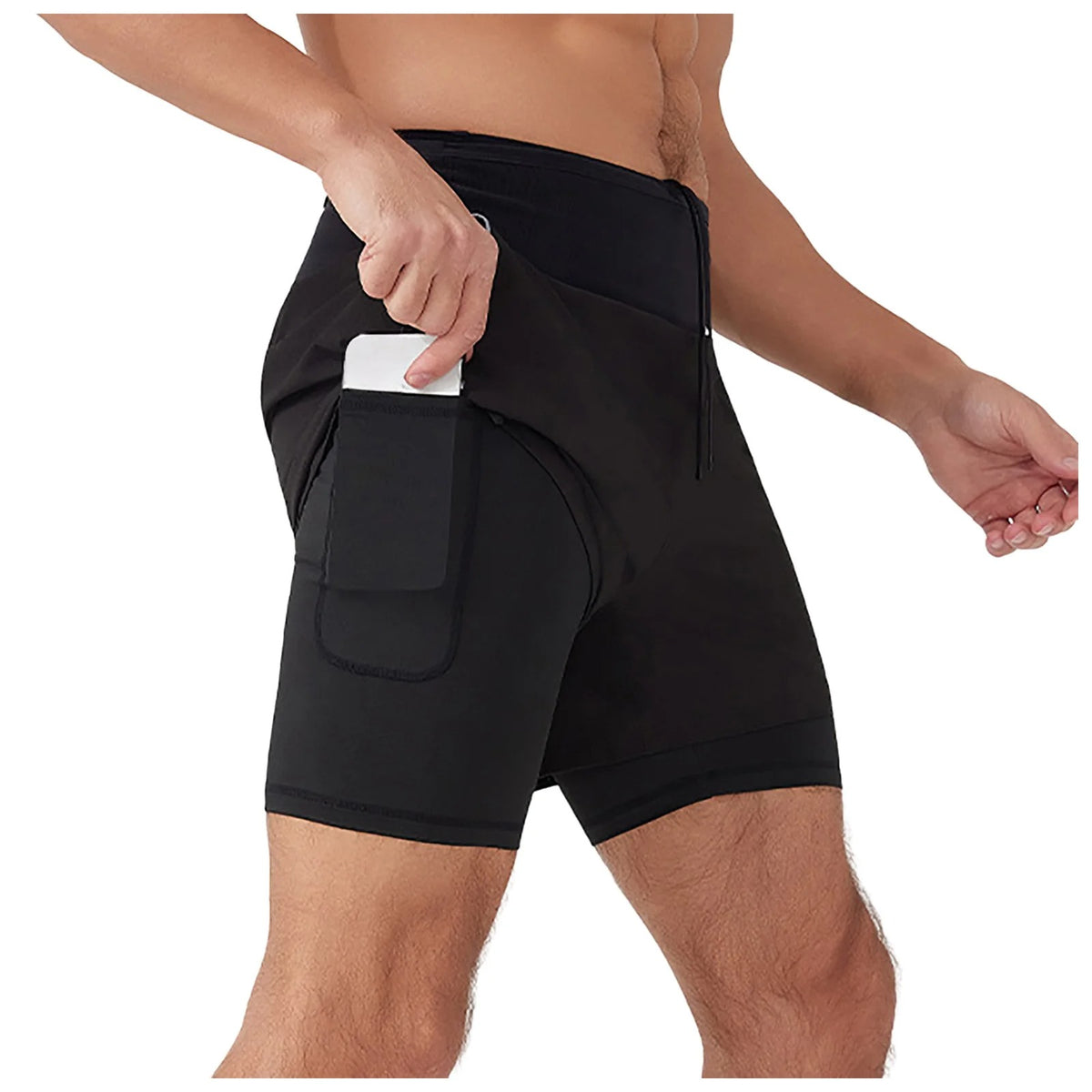 Men's Two-Layer Athletic Running Shorts
