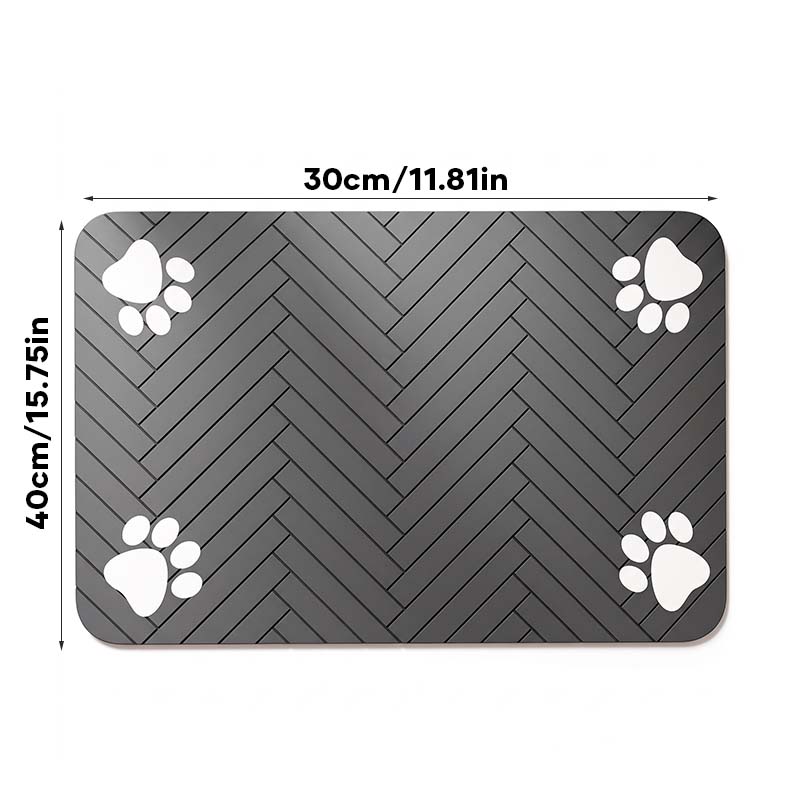 Pet Feeding Mat with Paw Print Design