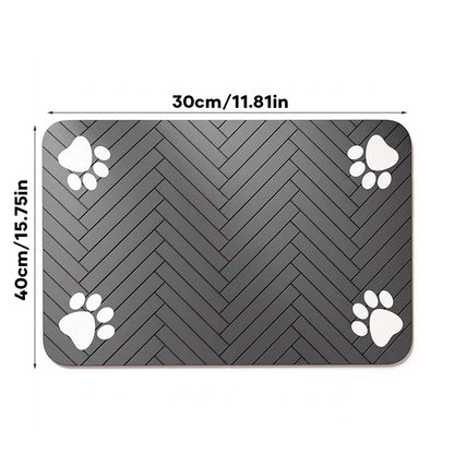 Pet Feeding Mat with Paw Print Design