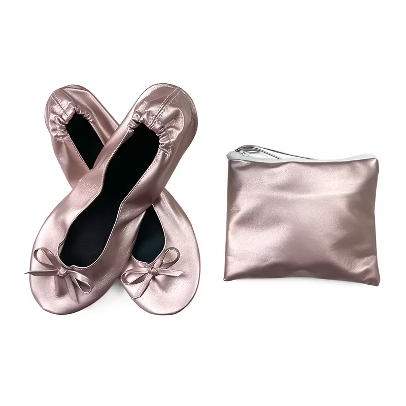 Women's Foldable Ballet Flats with Storage Pouch