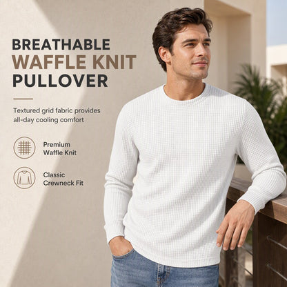 Men's Waffle Knit Crewneck Pullover