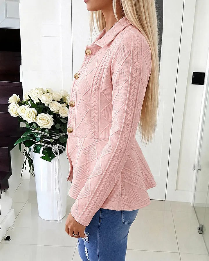 Women's Argyle Button Cardigan