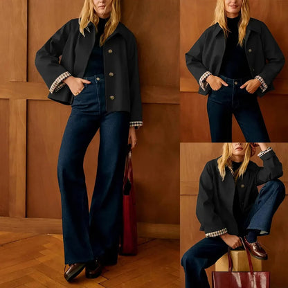 Women's Button-Front Cropped Jacket