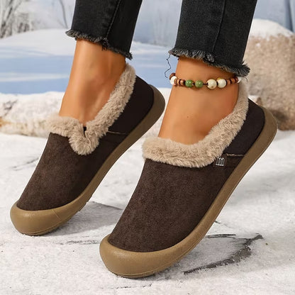 Women's Fuzzy Trim Slip-On Shoes