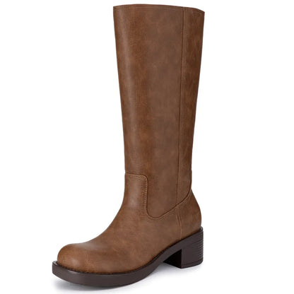 Women's Knee-High Block Heel Boots