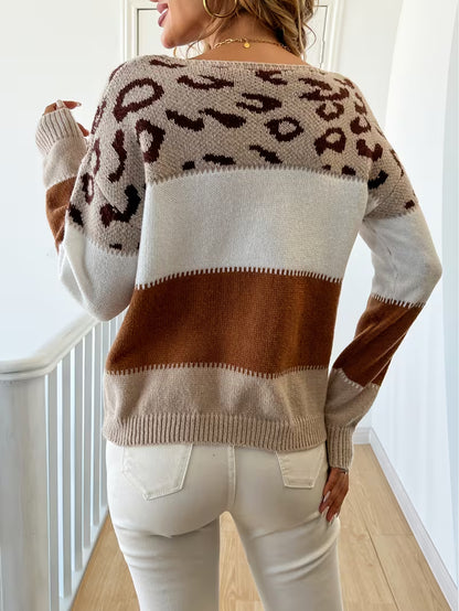 Leopard Print Pullover Sweater