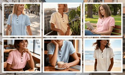 Casual Button V-Neck Blouse