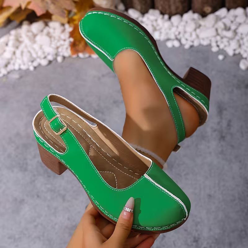 Women's Slingback Block Heel Pumps