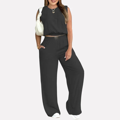 Women's Relaxed Wide-Leg Lounge Set