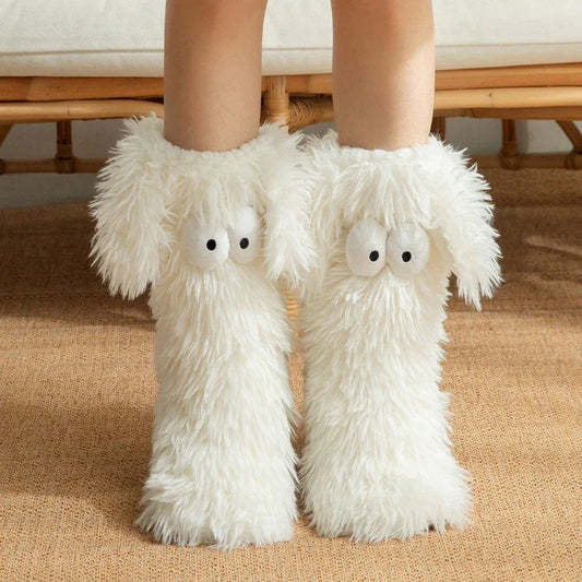 Fluffy Puppy-Design Cosy Anti-Slip Floor Socks