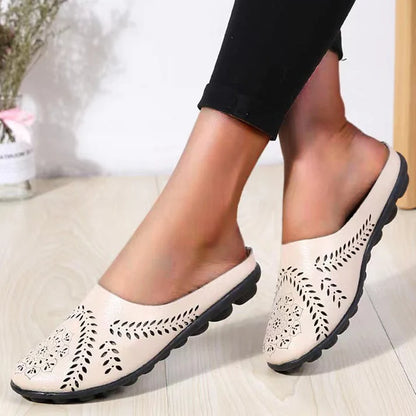 Women’s Floral Cutout Slip-On Mule Flats