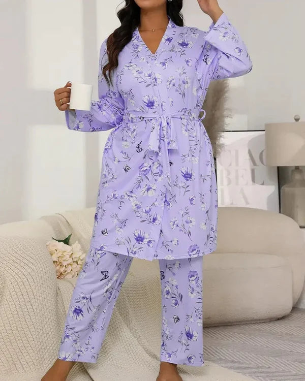 Women’s Camisole, Robe & Pants Lounge Set