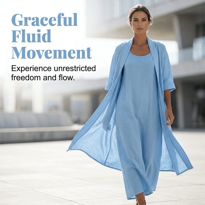 Women's Sleeveless Maxi Dress & Open Front Cardigan Set