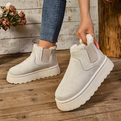 Women's Fuzzy-Collar Ankle Boots