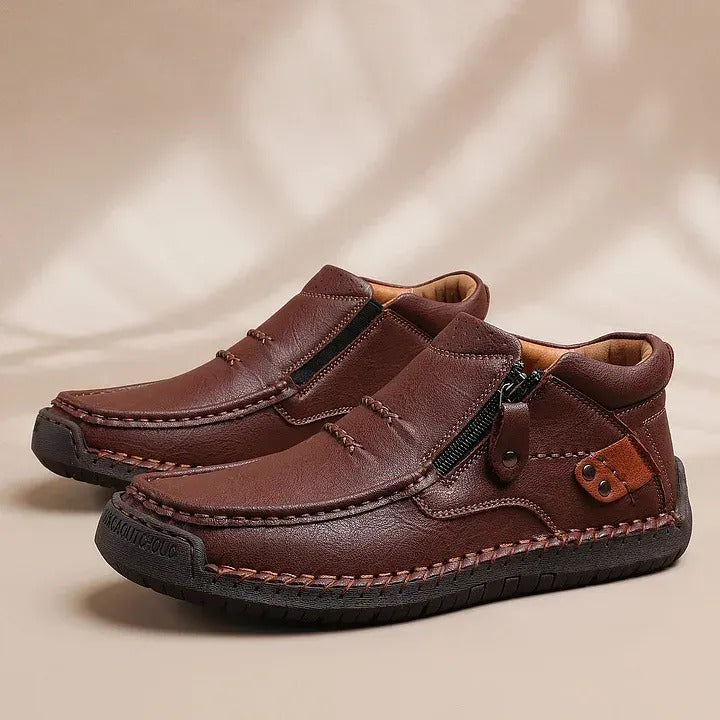Men's Leather-Look Slip-On Boots