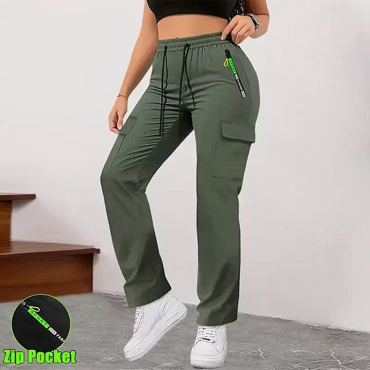 Women's Multi-Pocket Drawstring Cargo Pants