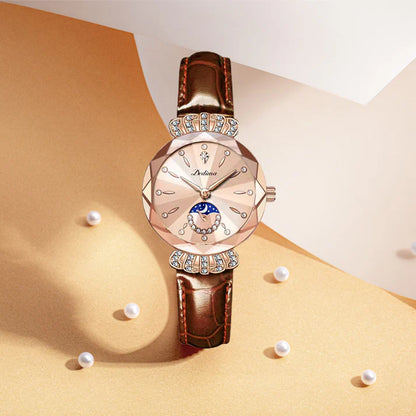 Women's Crystal Accent Star & Moon Dial Watch