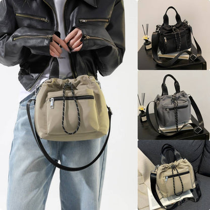 Women’s Lightweight Nylon Drawstring Bucket Bag
