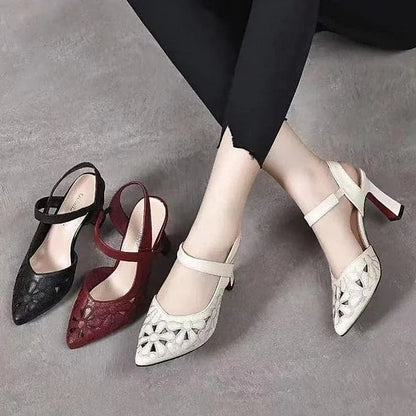 Women’s Soft-Leather Comfort Arch Support Heels