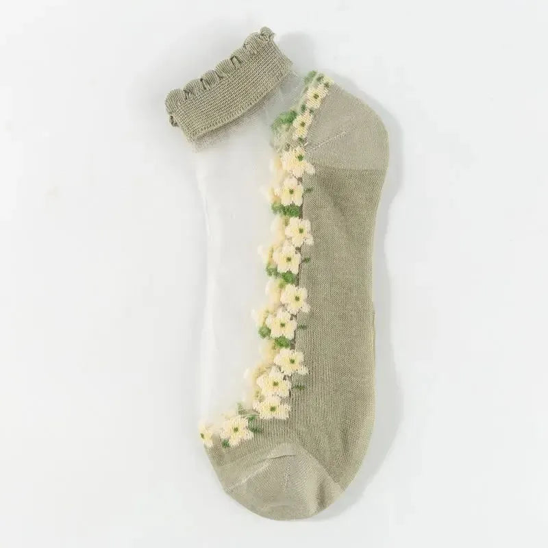 Women's Floral Lace No-Show Socks
