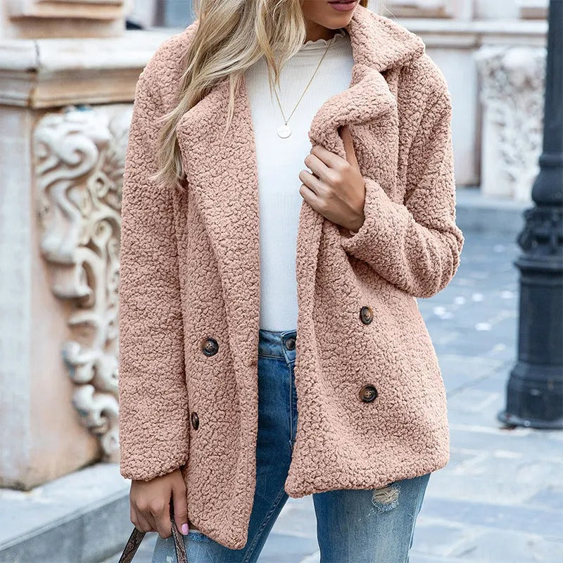 Women's Button-Front Lapel Coat