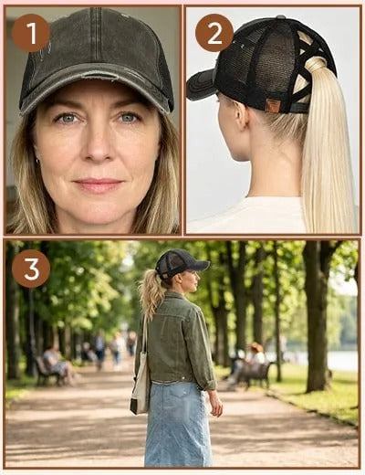 Women's Criss-Cross Ponytail Baseball Cap