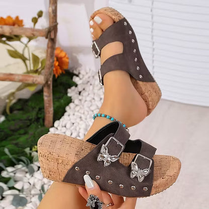 Women’s Wedge Heel Buckle Sandals