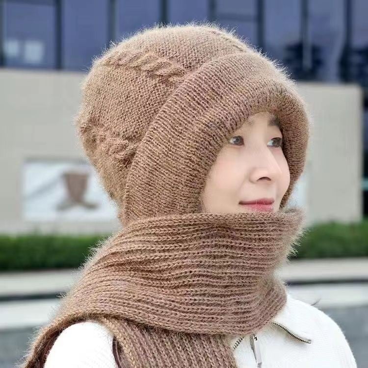 Women's Hooded Knit Scarf