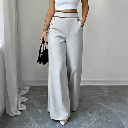 Women’s Contrast Trim Wide-Leg Pants
