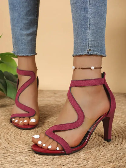 Women's Clear Strap Ankle Strap Stiletto Sandals