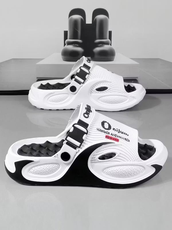 Men’s Textured Thick-Sole Slide Sandals