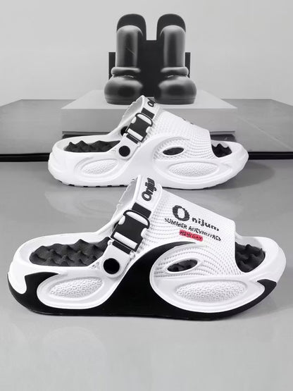 Men’s Textured Thick-Sole Slide Sandals