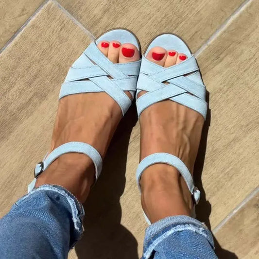 Women’s Crisscross Ankle Strap Flat Sandals