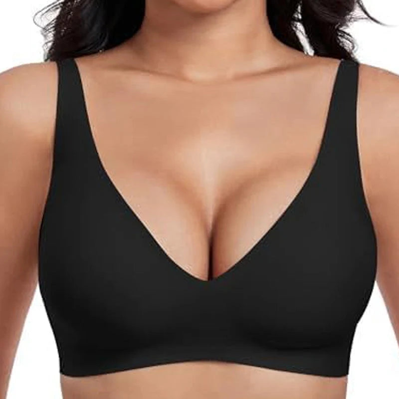Women's Seamless Wireless V-Neck Bra