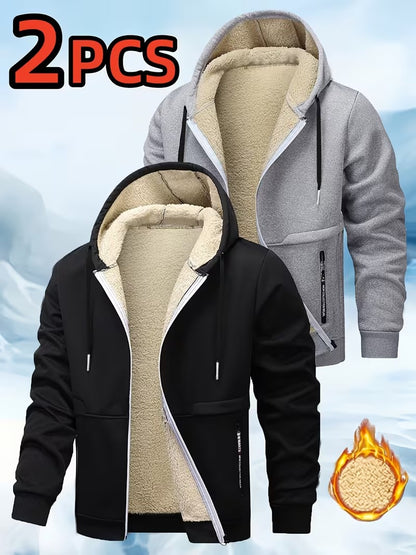Men's 2-Piece Hooded Zip Jacket Set