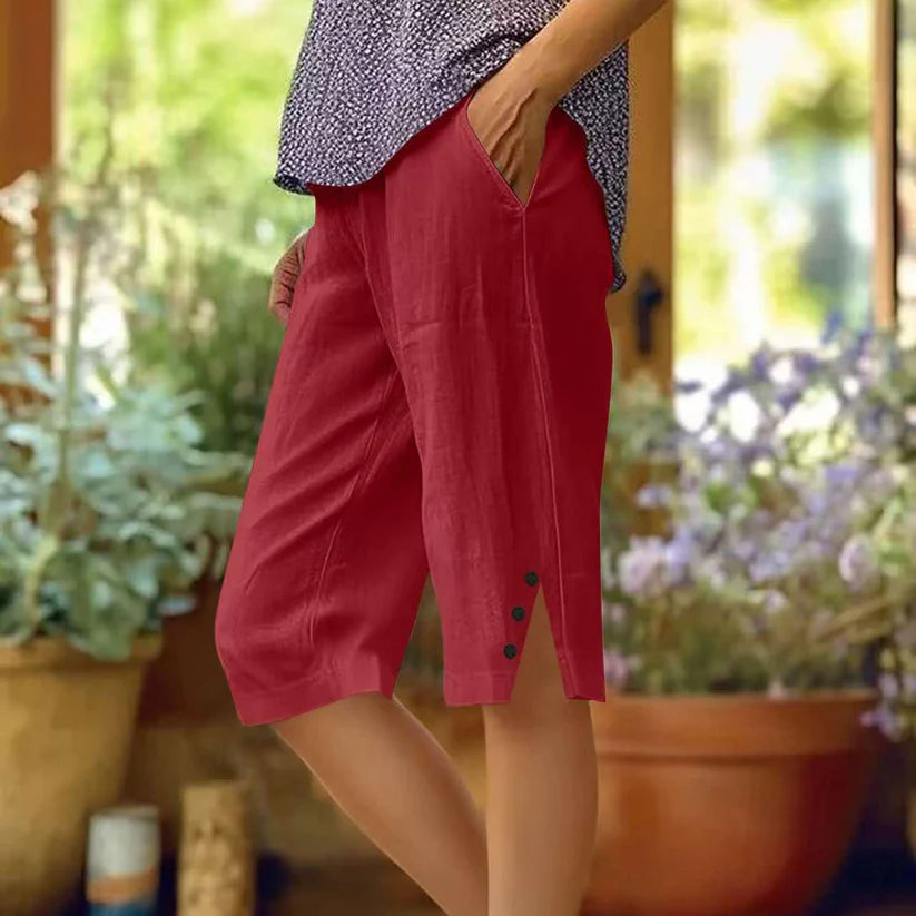 Women's Casual Pocket Capri Pants
