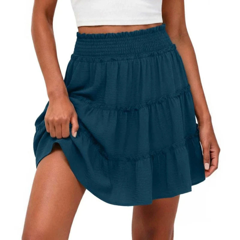 Women's Tiered Ruffle Skort with Built-In Shorts
