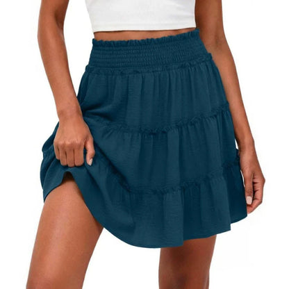 Women's Tiered Ruffle Skort with Built-In Shorts