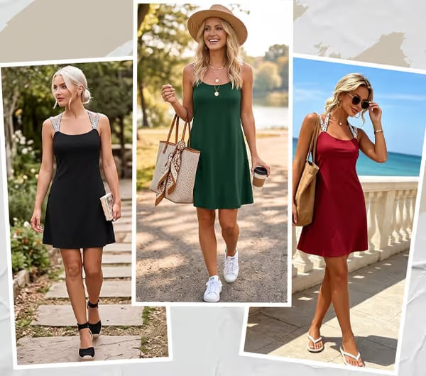 Women’s Shimmer Cross-Over Strappy Dress
