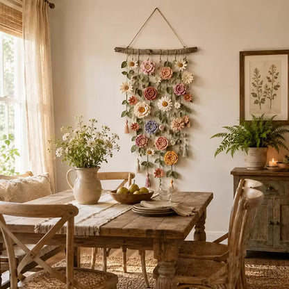 Crochet Floral Wall Hanging Decor