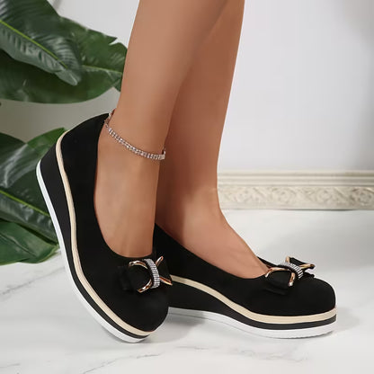 Women's Bow Detail Wedge Court Shoes