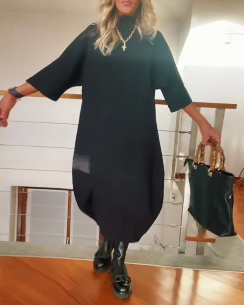 Women's High Neck Loose Dress